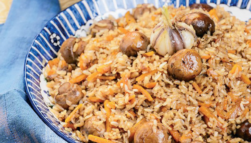Плов с грибами